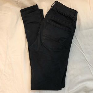 high waisted navy blue american eagle pants